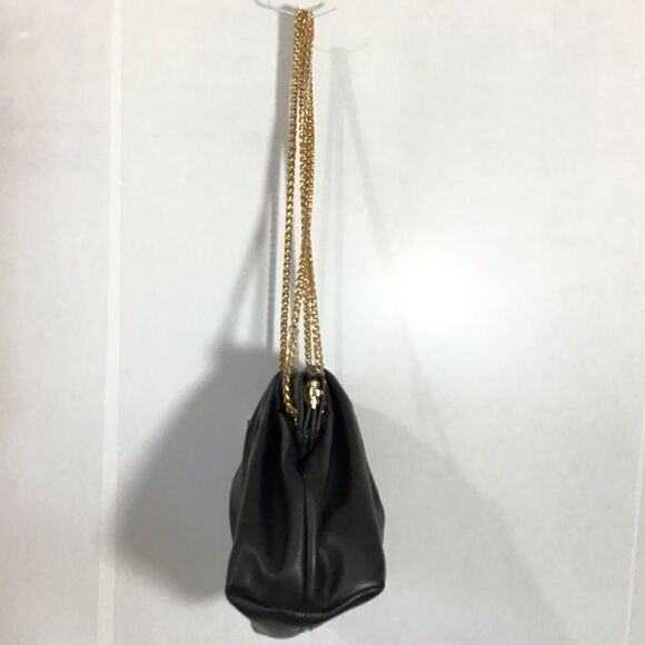 Anthropologie Black Faux Leather Convertible Handbag New - Picture 10 of 12